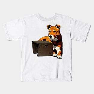 Canine Curiosity Captured in Art Kids T-Shirt